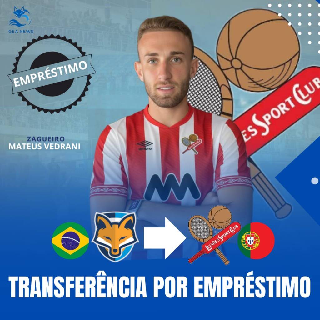 RAPOSA ANUNCIA TRANSFERÊNCIA POR EMPRÉSTIMO DO ZAGUEIRO MATEUS VEDRANI AO LEIXÕES,DE&nbsp;PORTUGAL
